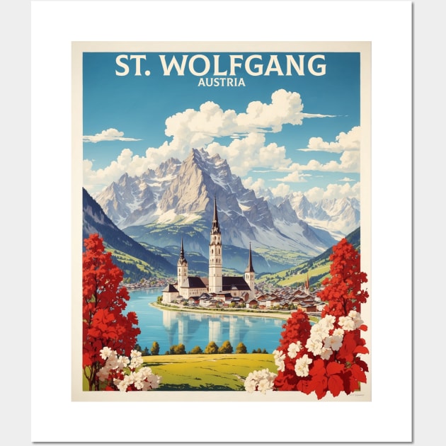 St Wolfgang Austria Vintage Travel Poster Tourism Wall Art by TravelersGems